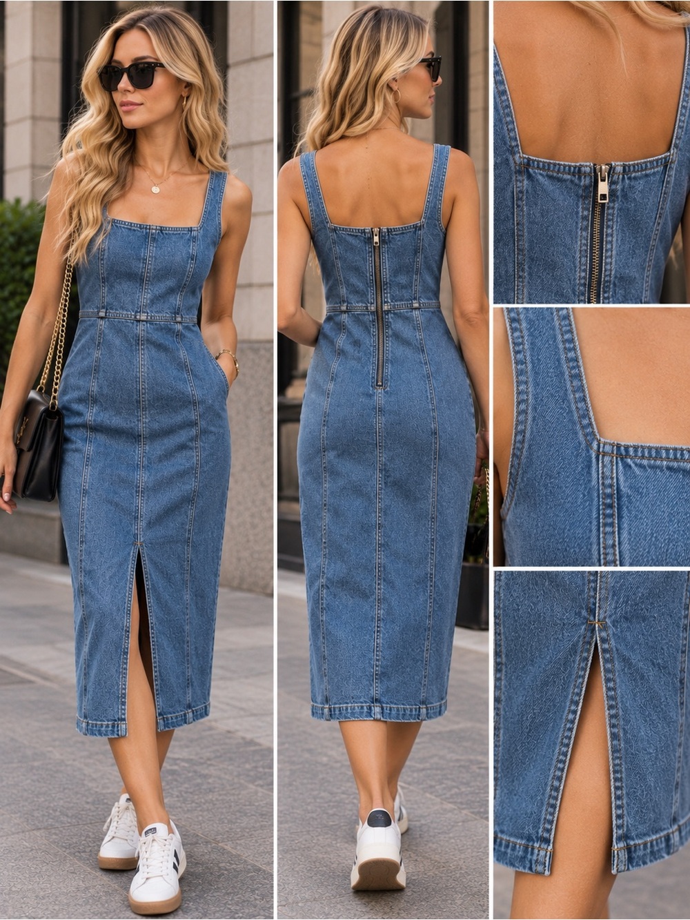 NWT Steve Madden Washed Denim Midi Dress – Size 6